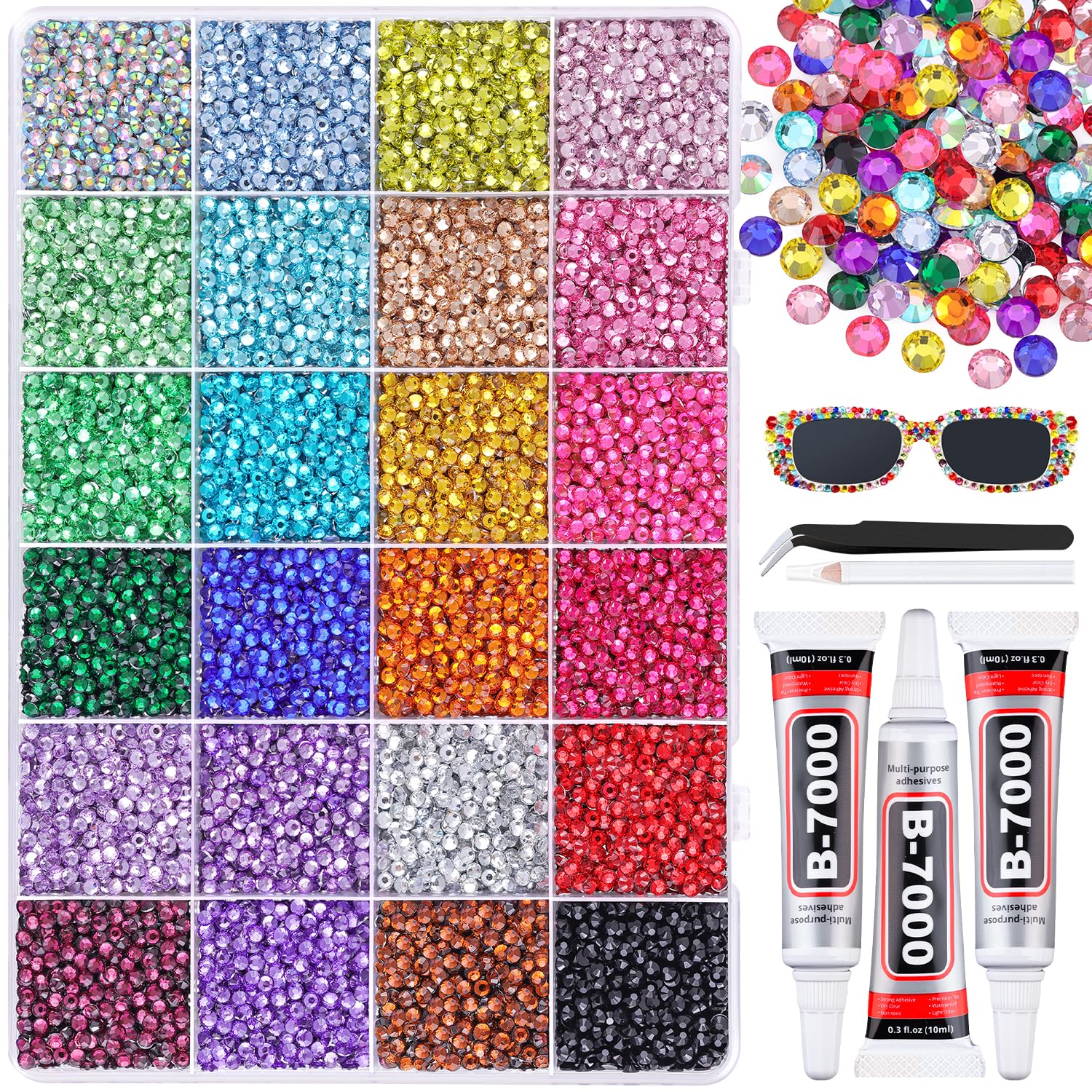 BELLEBOOST piedras de resina 3mm multicolor para manualidades con brillo duradero