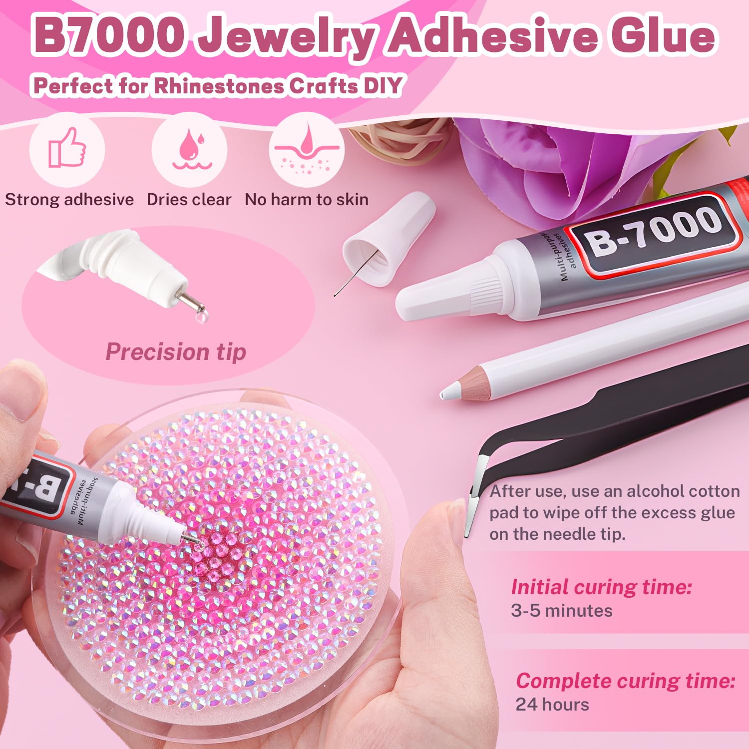 Piedras de resina rosadas BelleBoost, brillo duradero para usos creativos.