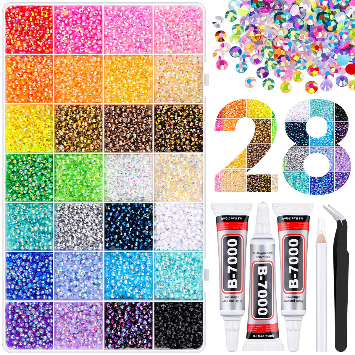 BELLEBOOST resin rhinestones 3mm multicolor for durable, sparkly DIY crafts