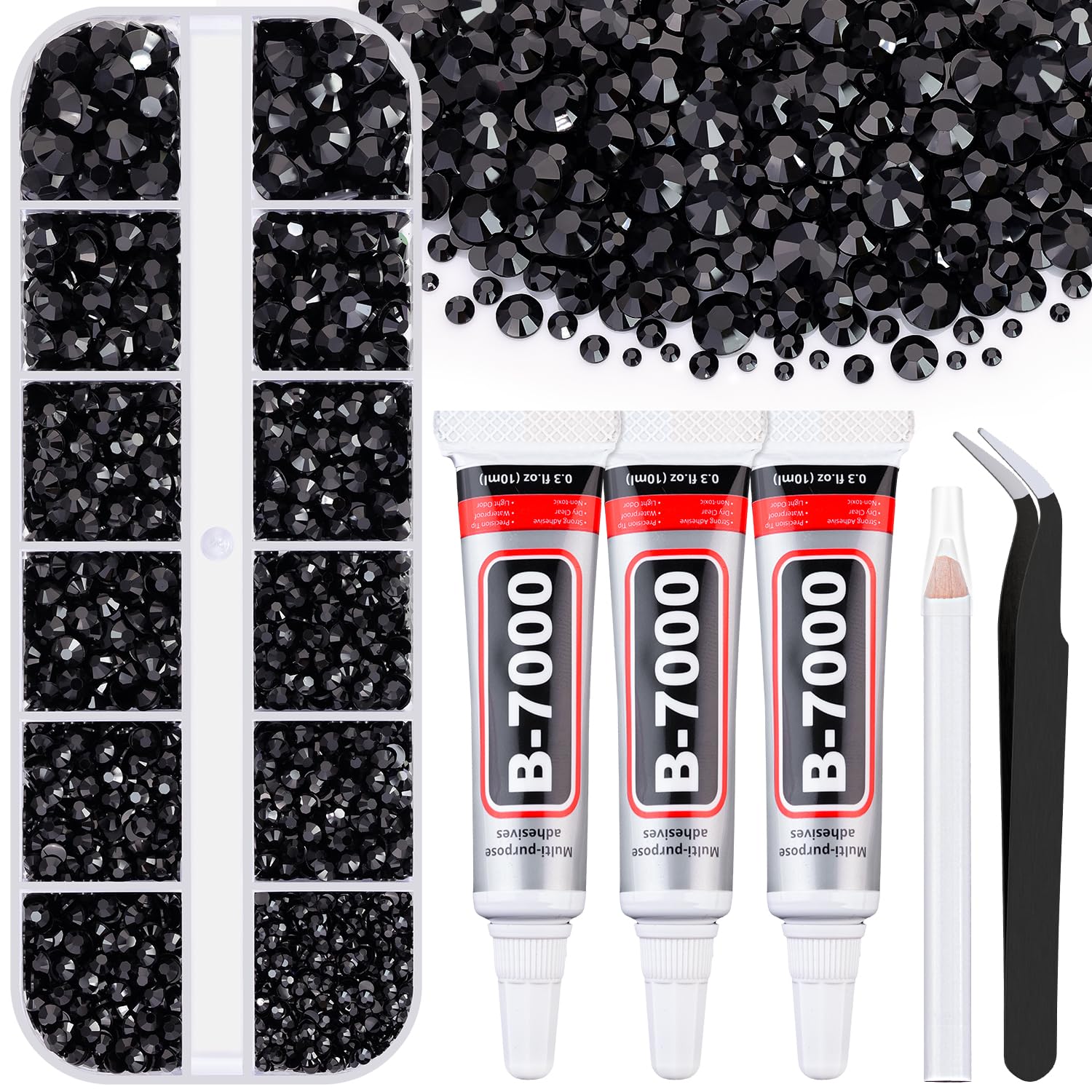BELLEBOOST resin rhinestones box for versatile crafts and DIY sparkle.