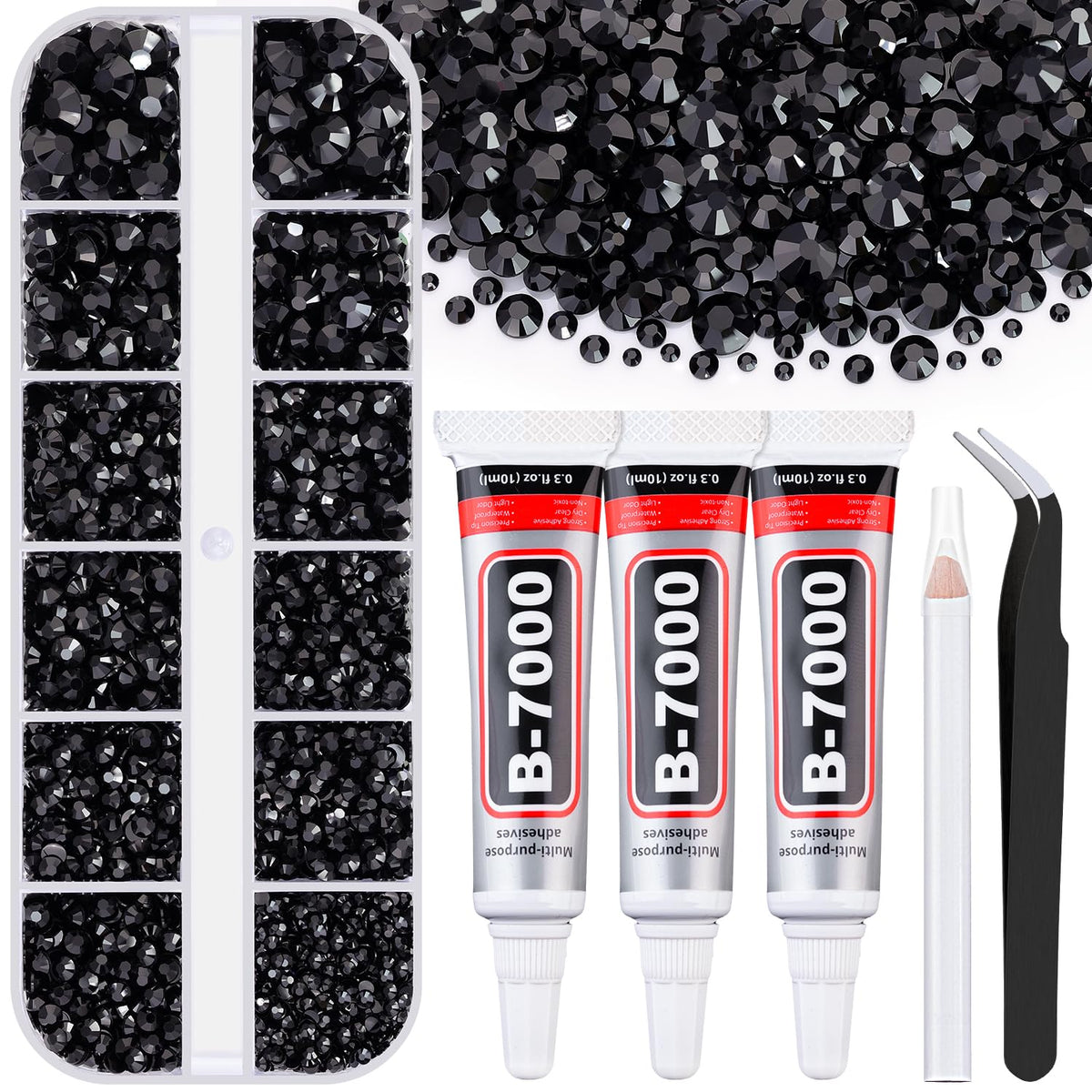 BELLEBOOST resin rhinestones box for versatile crafts and DIY sparkle.