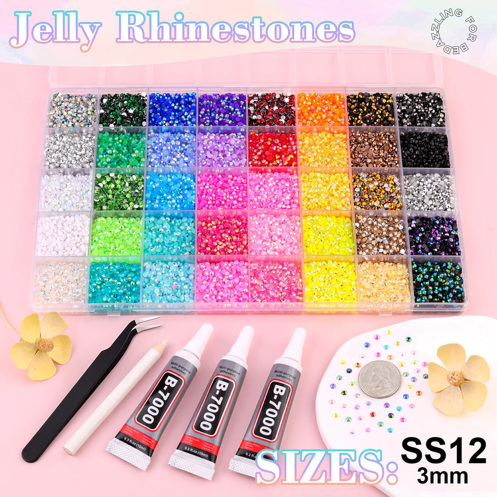 BELLEBOOST 3mm mixed-color rhinestones for bedazzling shoes, accessories, and art.
