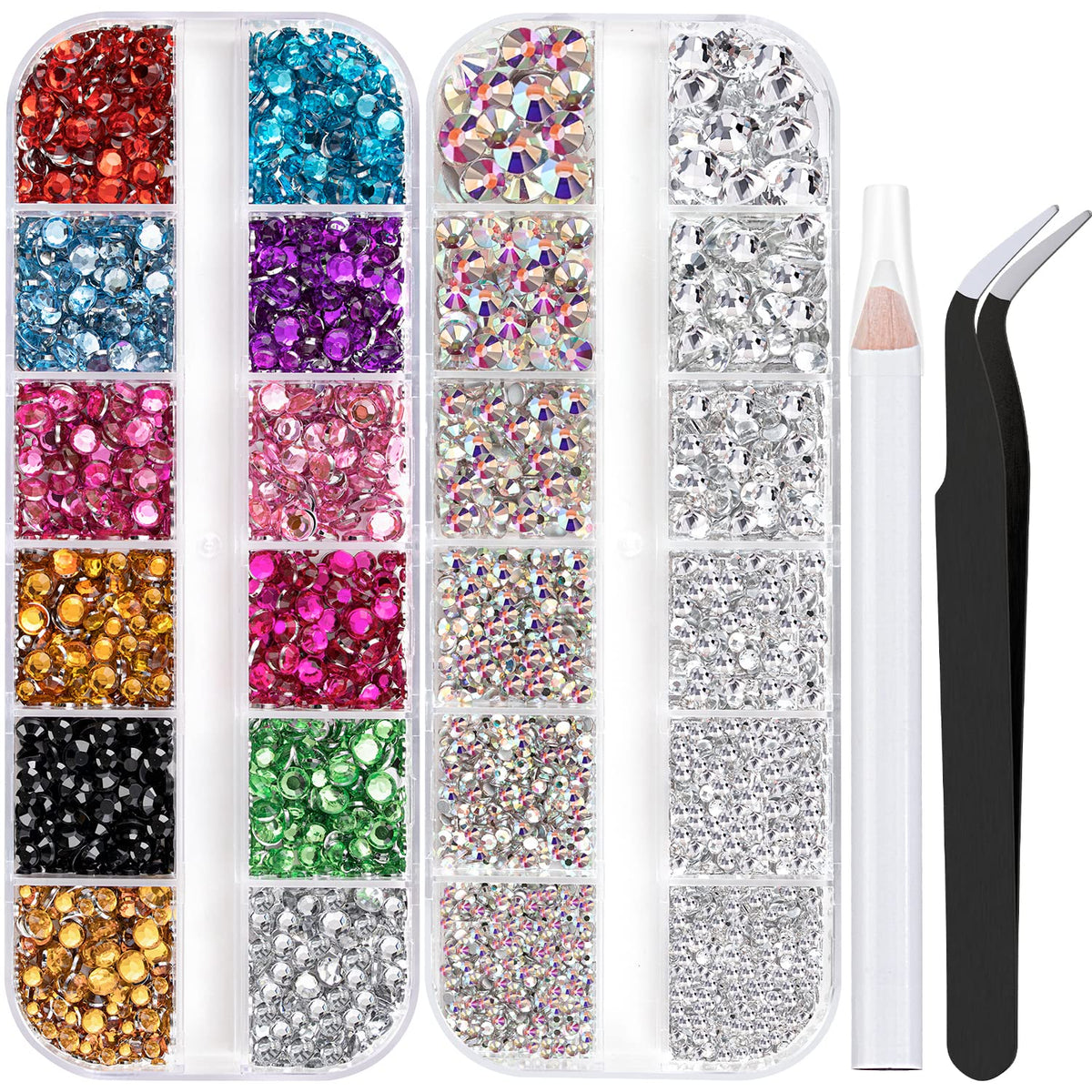 BELLEBOOST colorful rhinestones set for versatile nail art and crafts.