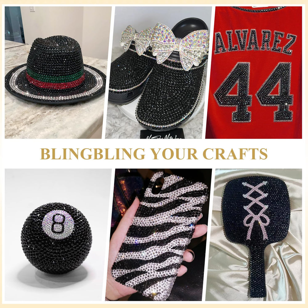 BELLEBOOST shoe decoration rhinestones jet-black flatback glam for sneakers.