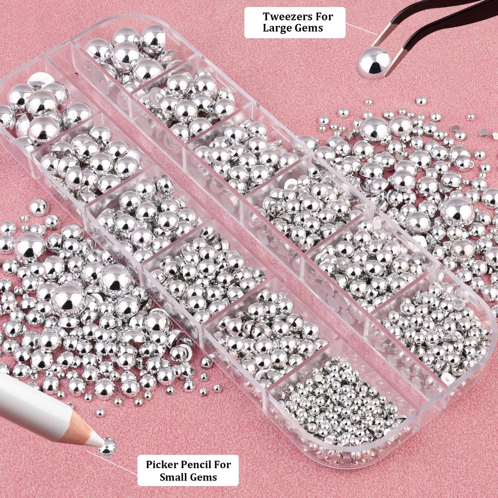 BELLEBOOST six-size pearls from 2mm to 8mm for nails and crafts.
