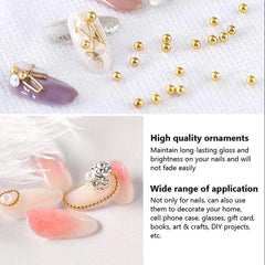 Bellecrey gold nail beads caviar 2mm for bold accents.