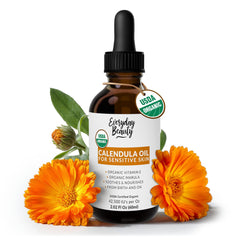 Aceite de Calendula Belleza Diaria en frasco de vidrio: hidratación suave para piel sensible