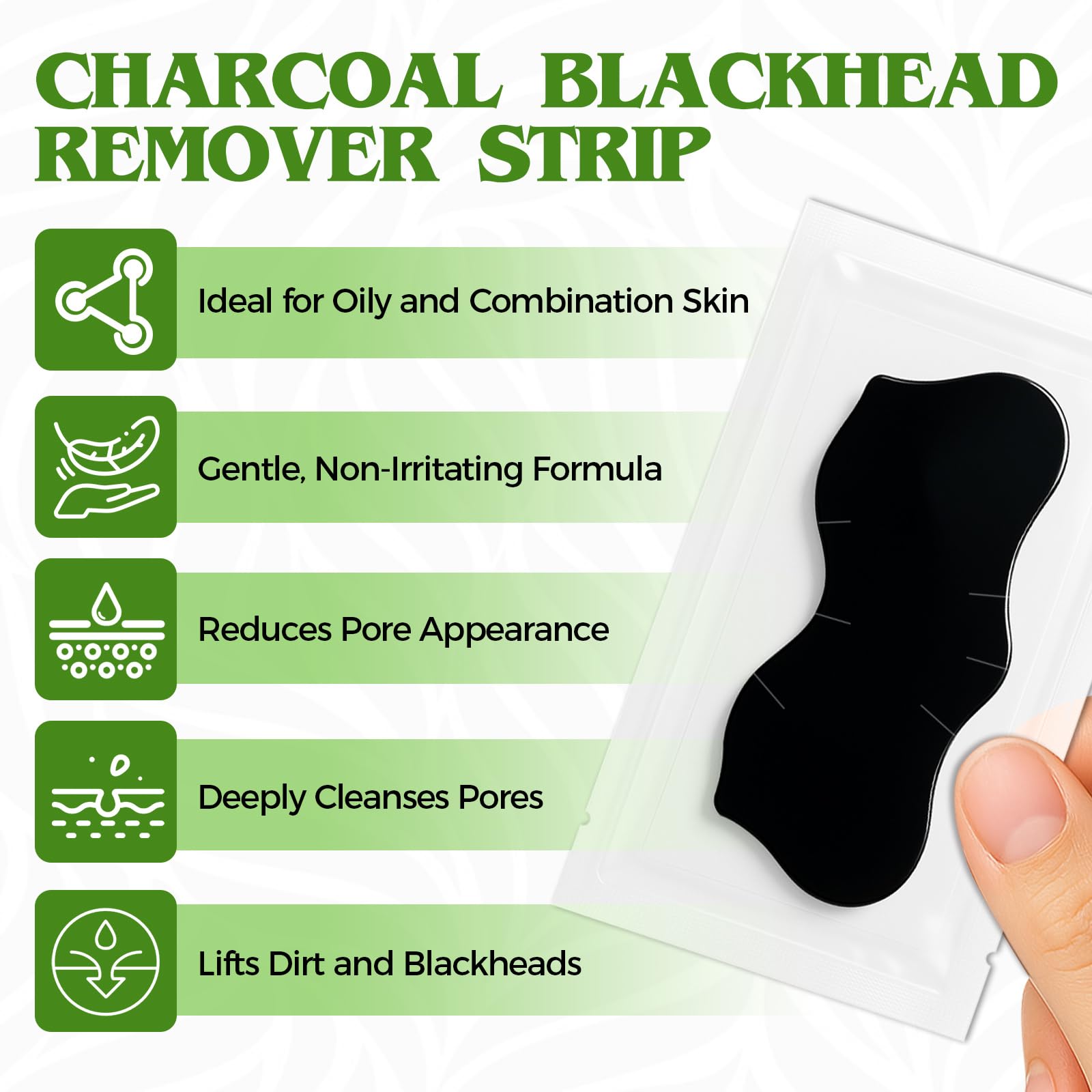Bellisinno charcoal pore strip applying to nose