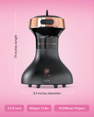 Bellissima Diffon lightweight ergonomic handle for comfortable styling sessions.