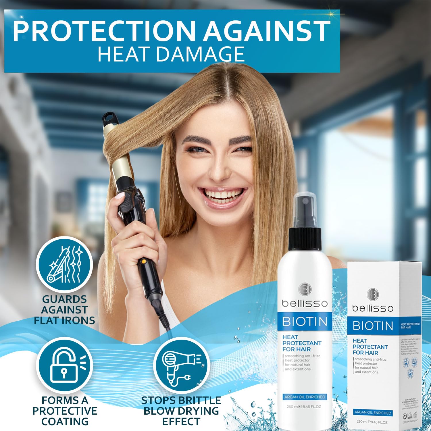 Bellisso Aceite de Argán: cabello con brillo y suavidad.