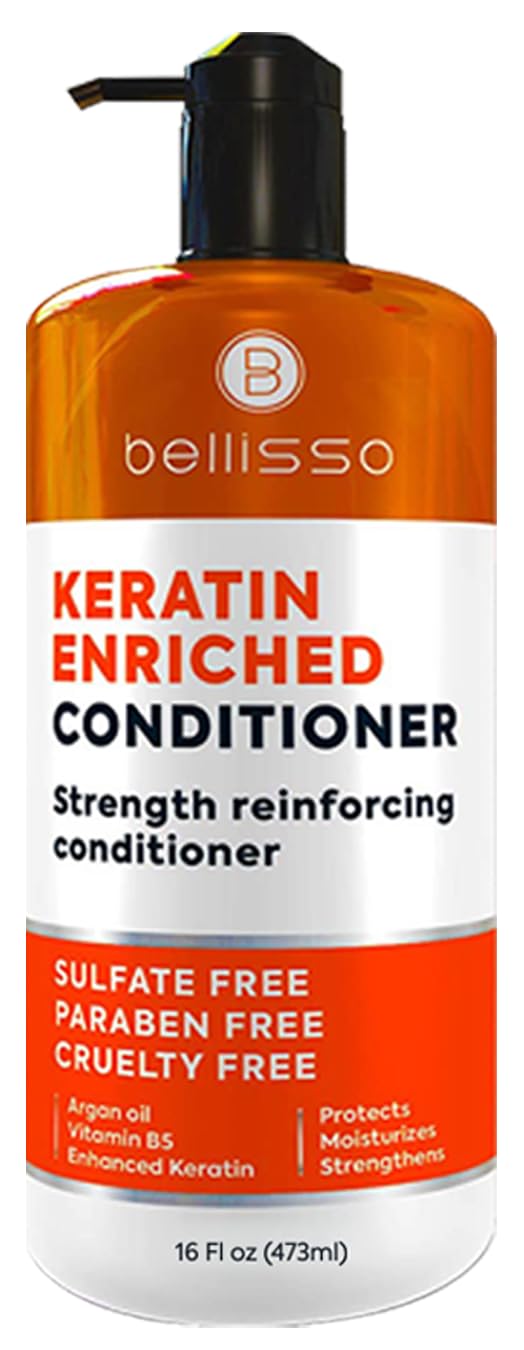 Bellisso Acondicionador de Keratina, envase crema para hidratación profunda y reparación