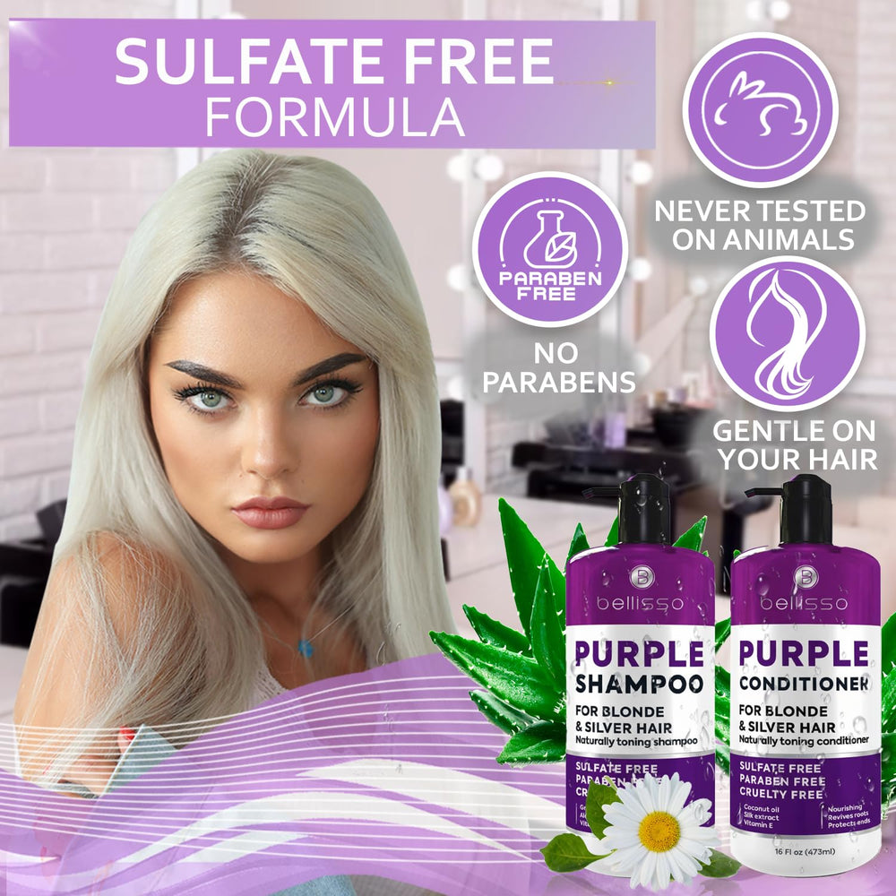 Bellisso shampoo bottle foaming action illustrating sulfate-free formula
