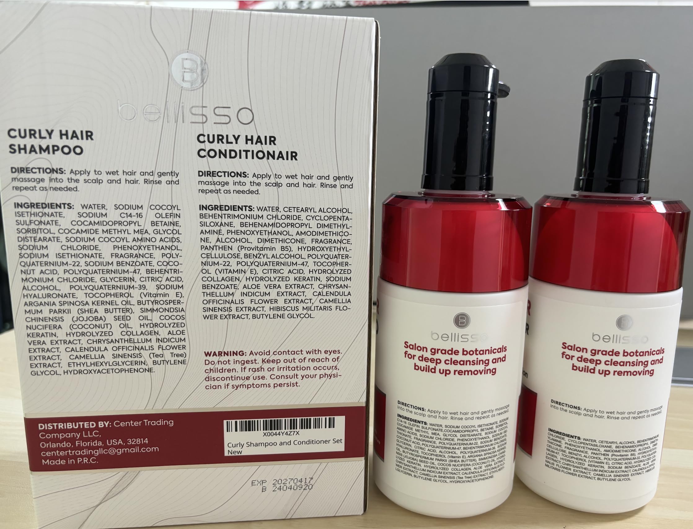 Bellisso Curly set promotes hydrated, defined curls for all genders.