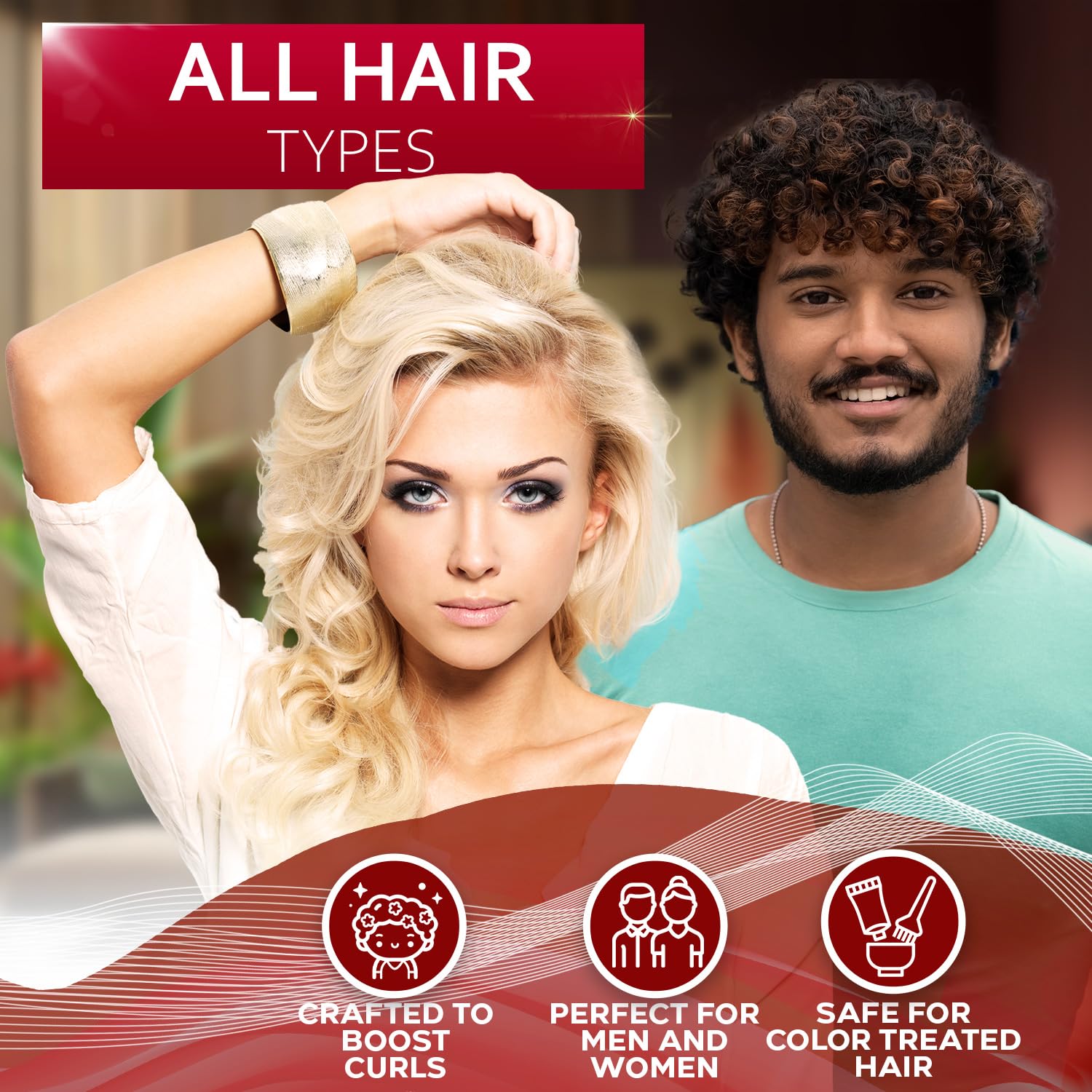 Bellisso Curly set packaging evokes salon-grade color protection.