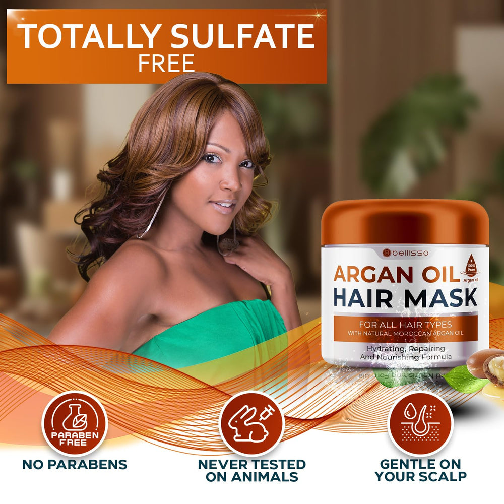 Bellisso mascarilla argan marroqui, color más estable al usar en cabello teñido