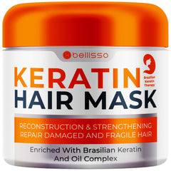 Bellisso mascarilla keratina para cabello deteriorado: reparación de puntas y brillo
