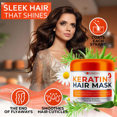 Bellisso mascarilla keratina para cabello largo: nutrición y reparación de puntas