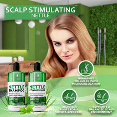 Bellisso nettle conditioner bottle highlights thickening care for hair.