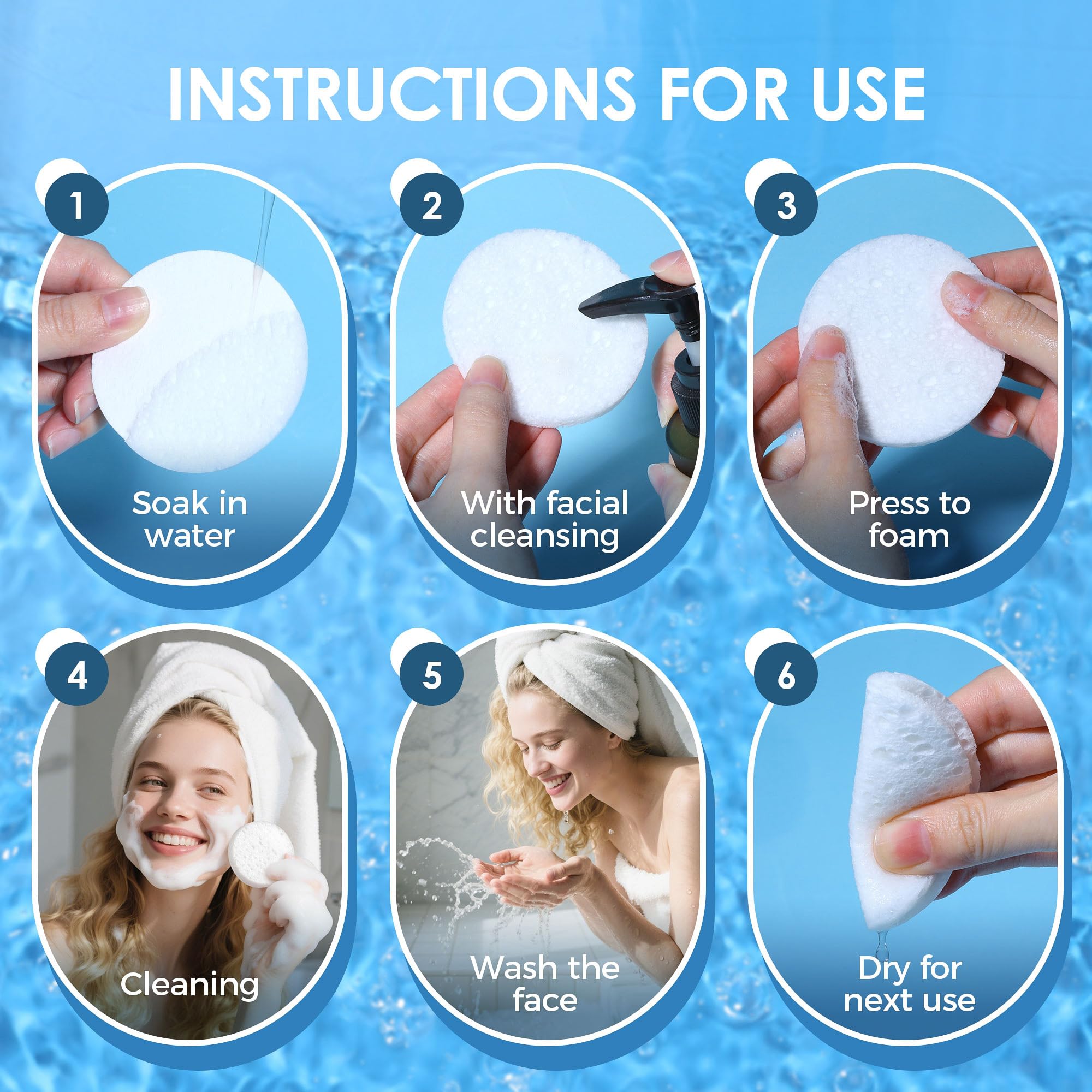 Belongtous facial sponges for makeup removal with soft, thorough cleansing.