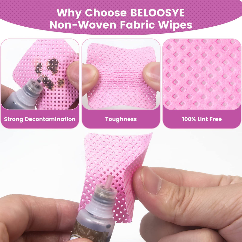 BELOOSYE toallitas para quitar esmalte y limpiar superficies, acabado limpio.