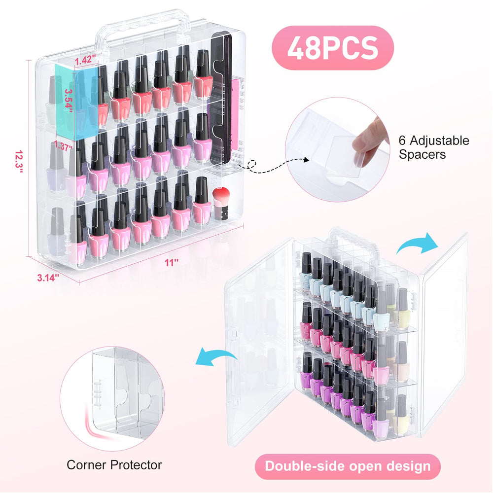 Beloving 48-slot case standing on dresser for easy access.