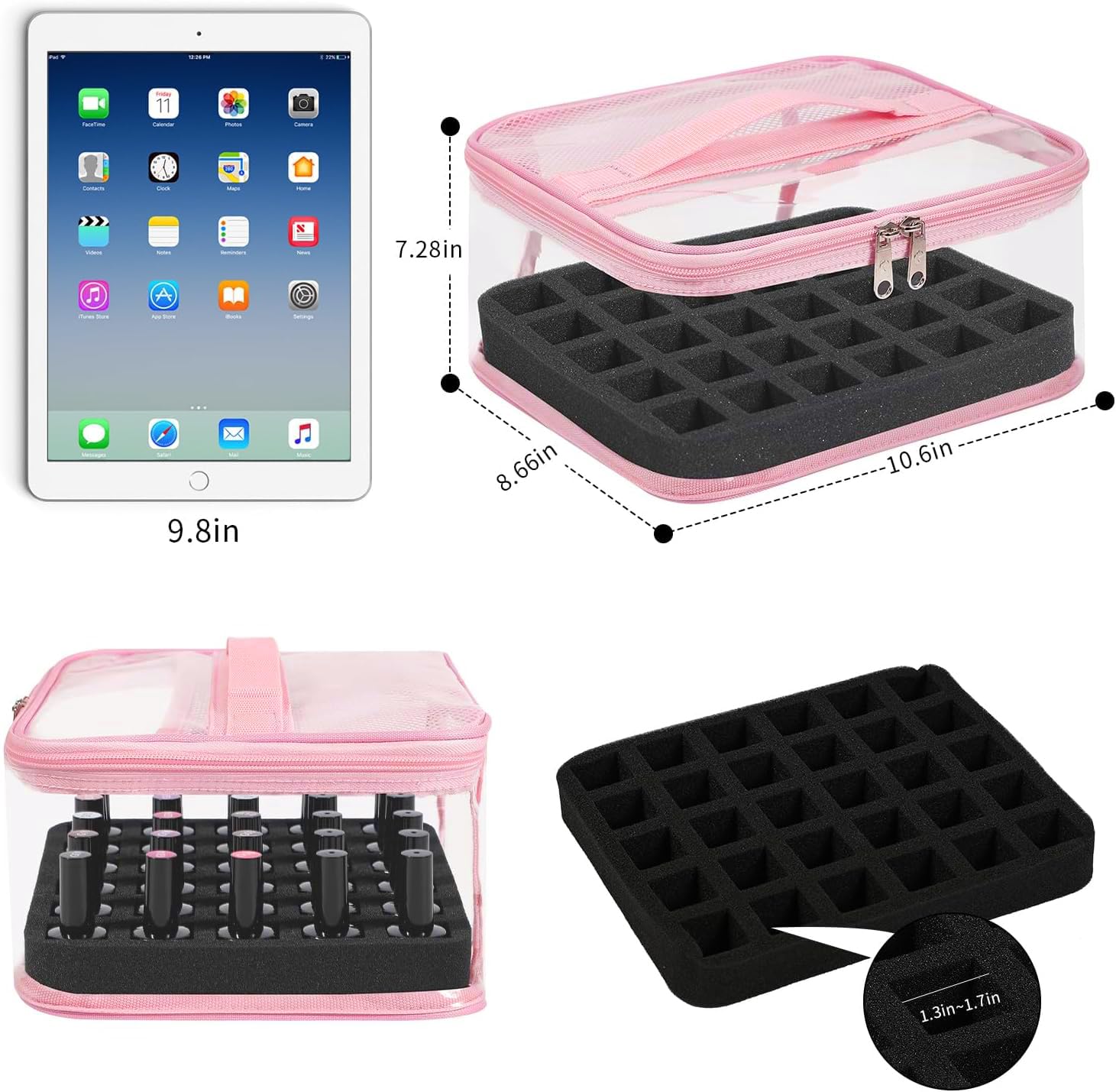 Beloving portable travel nail bag for on-the-go organization.
