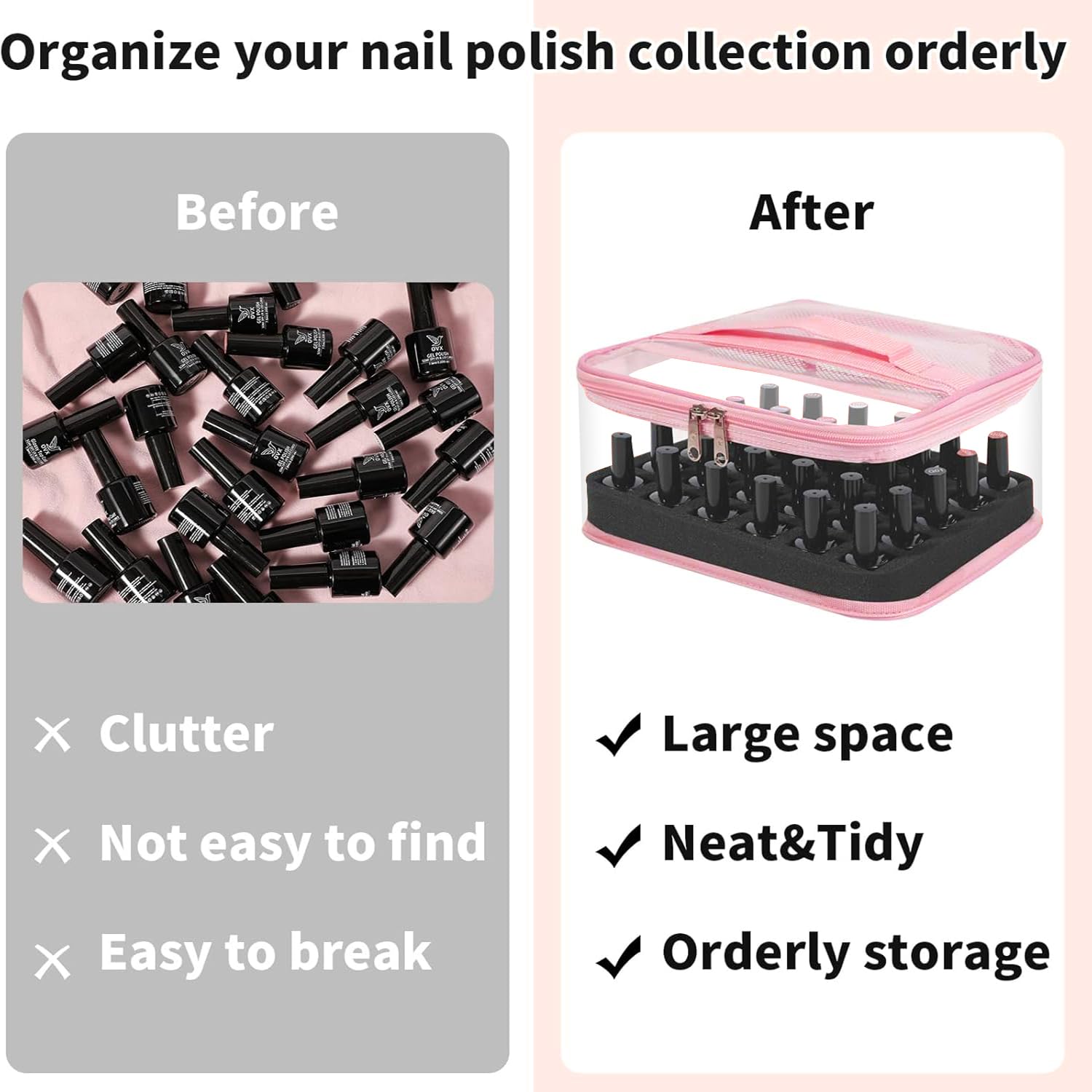 Beloving removable foam insert converts to a compact makeup toolkit.