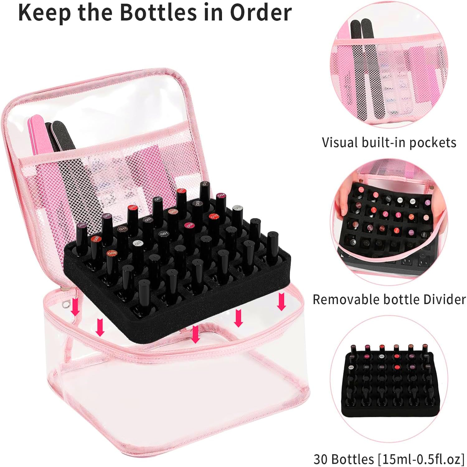 Beloving universal nail polish bag with compact dimensions for vanity use.