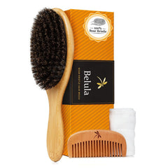 Belula boar bristle brush medium side view for gentle shine enhancement