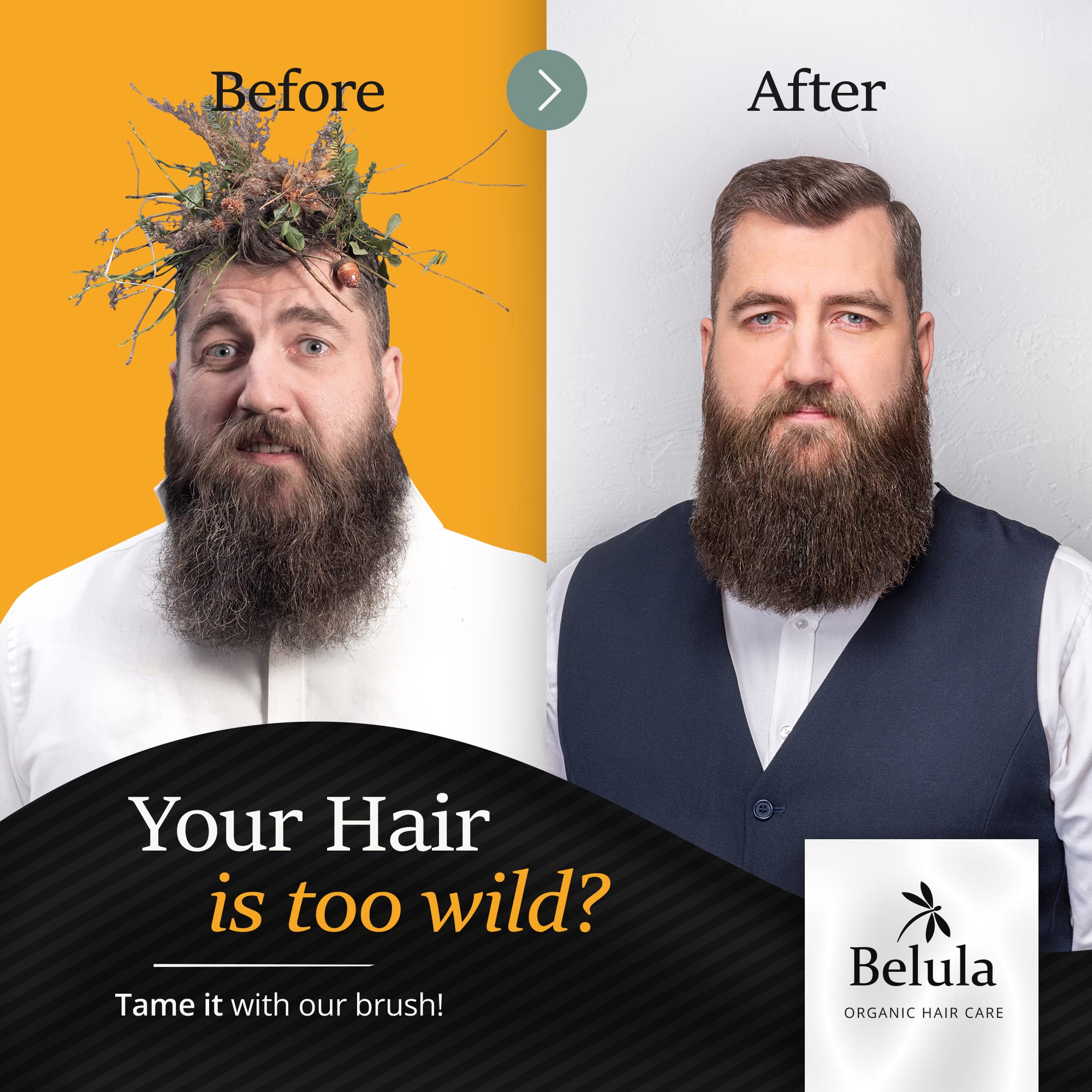 Belula boar bristle brush bristles close-up show soft fibers gliding through hair.