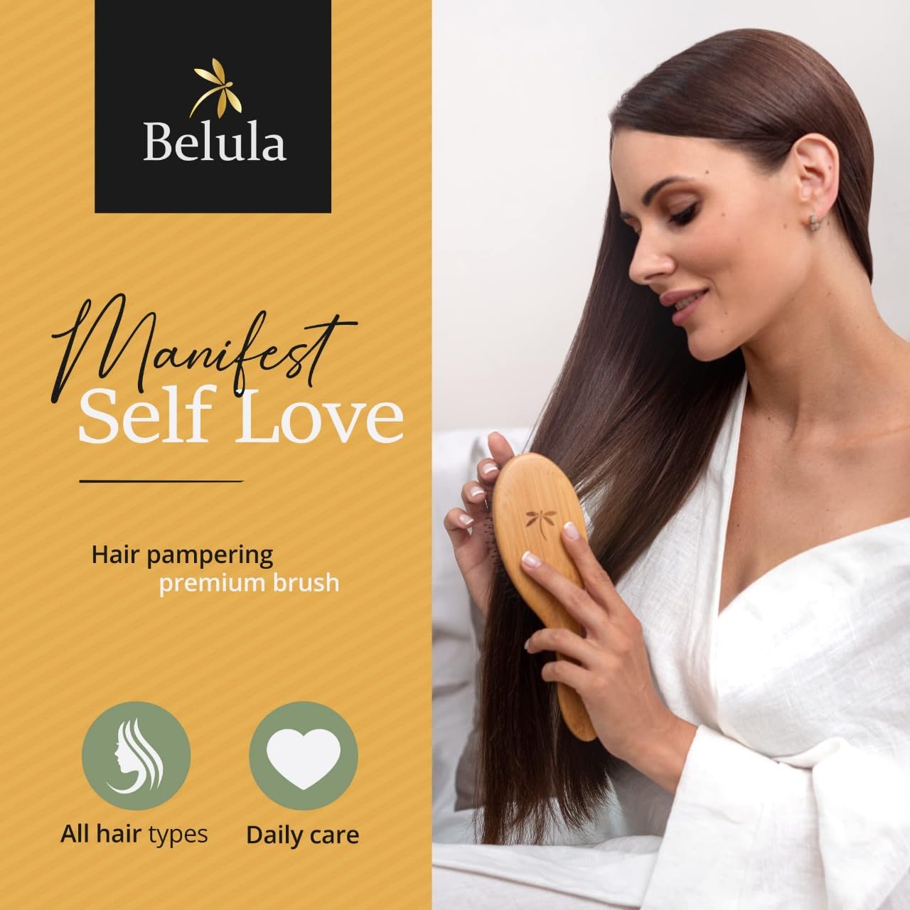 Belula Boar Bristle Hair Brush close-bristles demonstrates flexible bristles for smoother detangling during everyday use