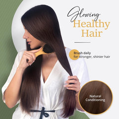 Belula Boar Bristle Hair Brush detangling action on tangled hair shows minimal tension