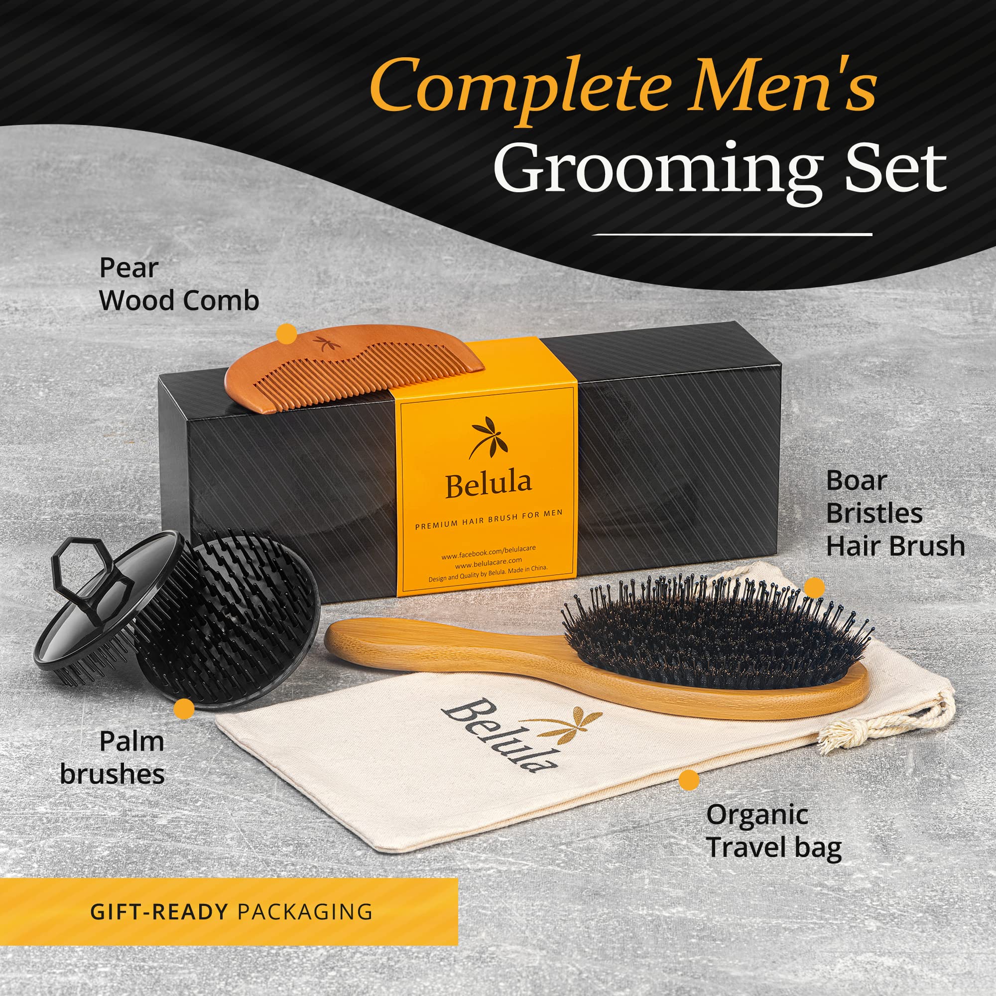 Belula palm brush for gentle scalp massage during shampoo.