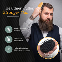 Belula palm brush beard massage demonstrates scalp contact and even shampoo distribution.