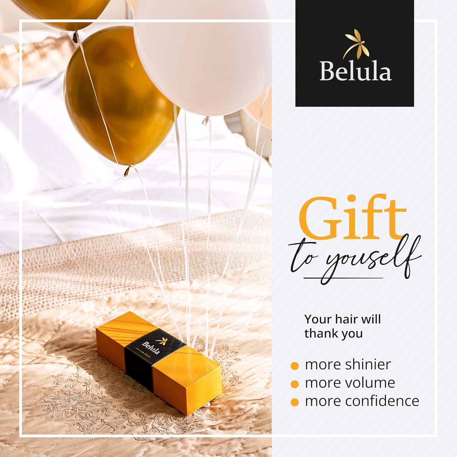 Belula Thick Hair Brush in use shows detangling with nylon pins.