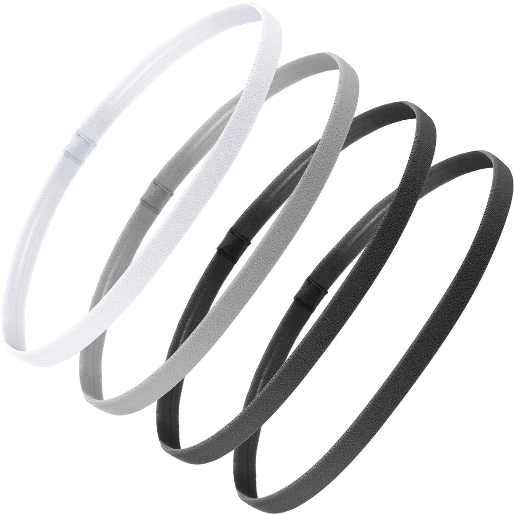 Bememo 4-piece non-slip headbands in black help keep hair controlled during workouts.