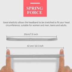 Bememo 4-piece non-slip headbands in gray secure hair during gym sessions.