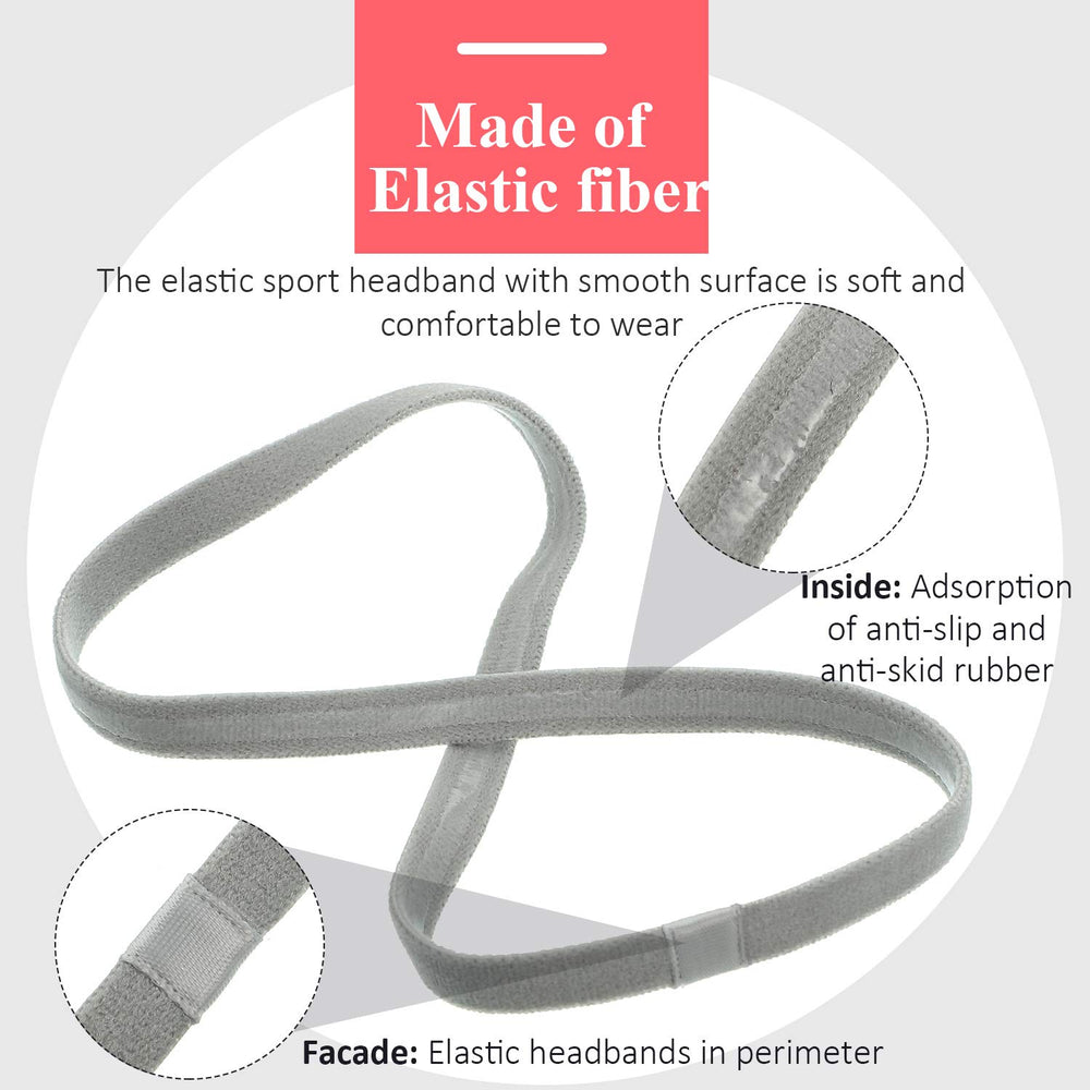 Bememo 4-piece non-slip headbands in white stay in place during workouts.