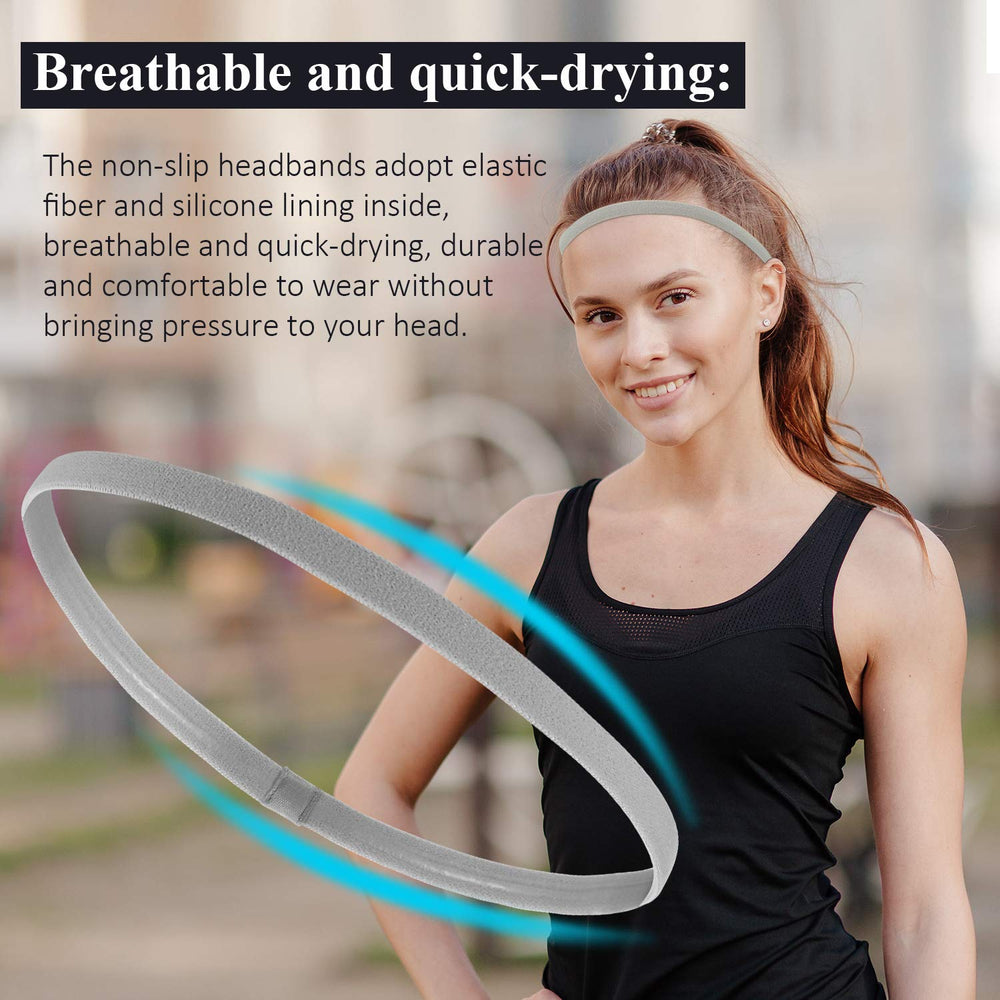 Bememo elastic sport headbands in white adapt to different activities through flexible fit.