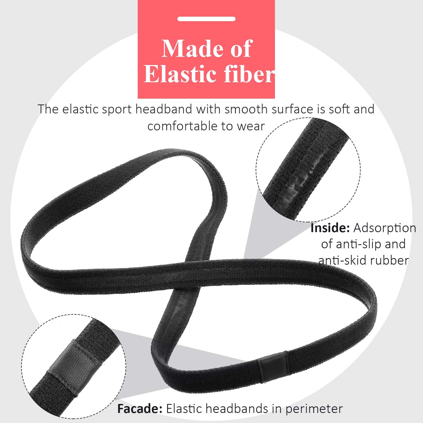 Bememo headband with non-slip grip stays in place during workouts
