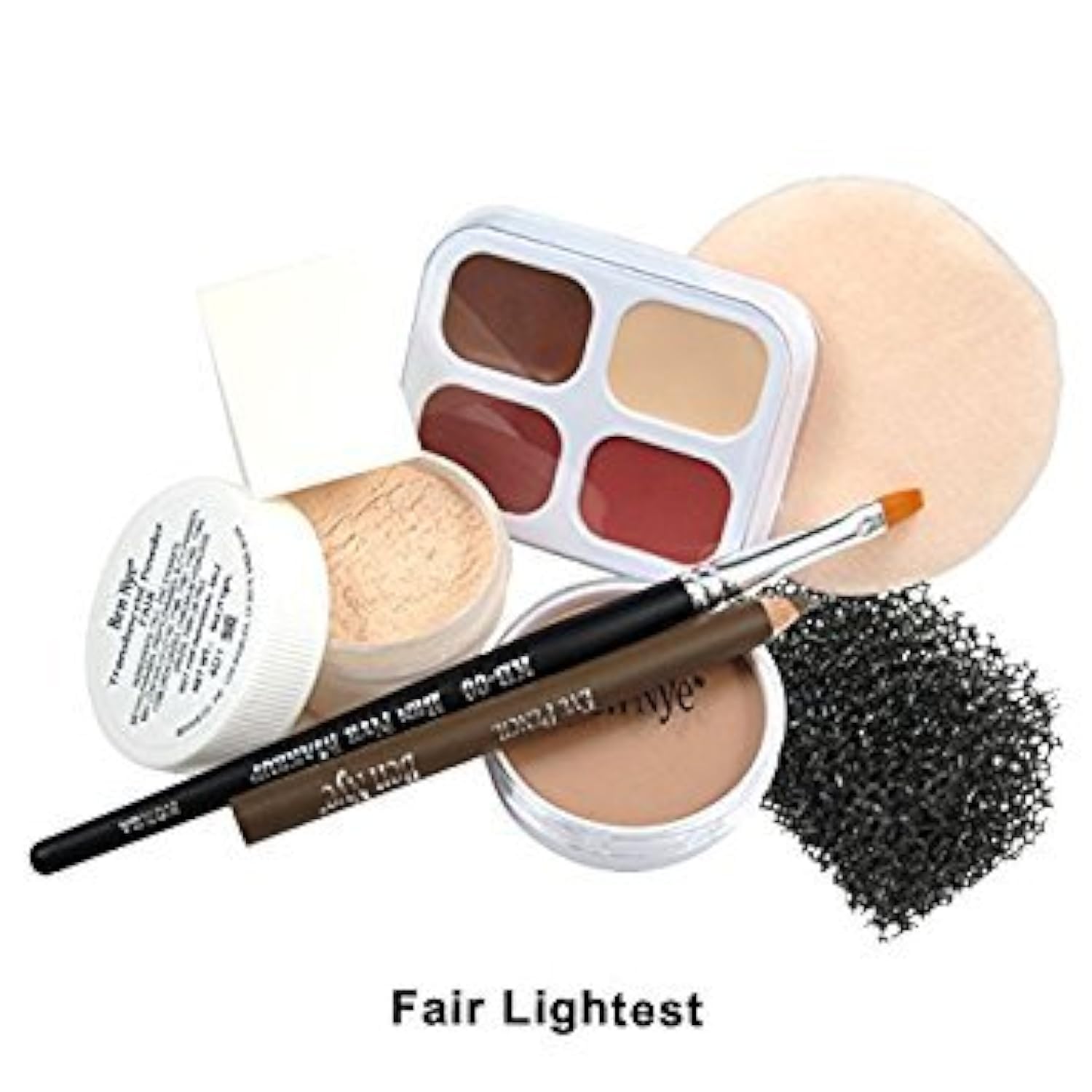 Ben Nye Theatrical Creme Personal Kit swatches show skin-tone matching shades