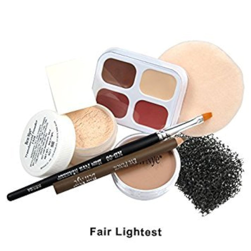 Ben Nye Theatrical Creme Personal Kit swatches show skin-tone matching shades