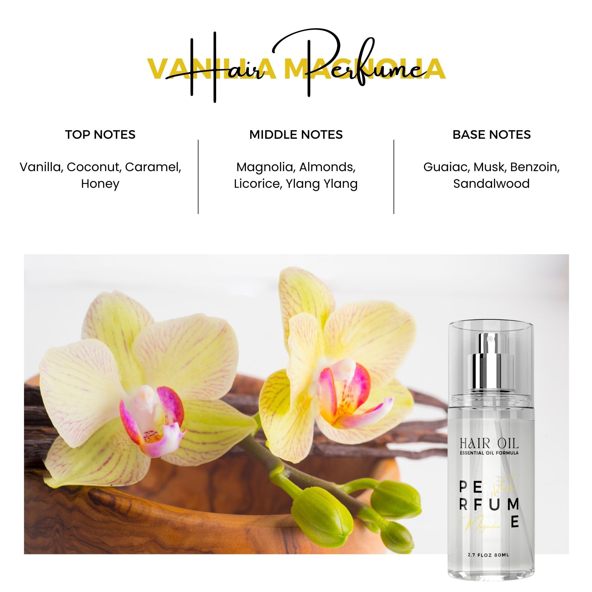 Benatu Aceite perfumado para cabello Vainilla Magnolia: aplicación suave en la palma