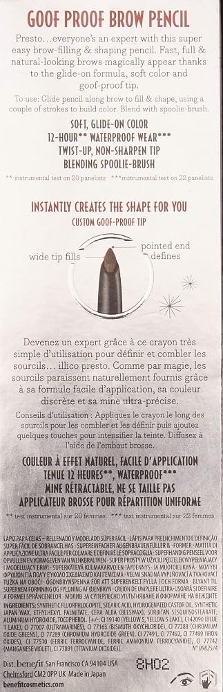Benefit Goof Proof Brow Pencil No.2 Light applied for precise arch definition.