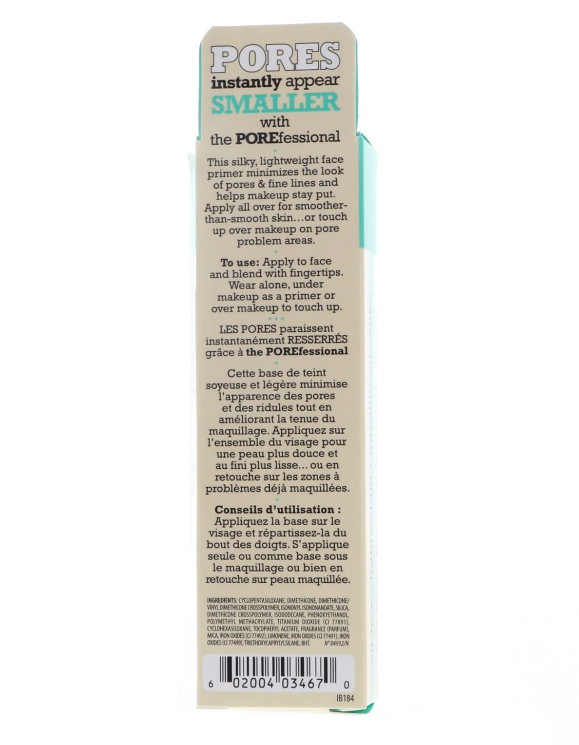 Benefit POREfessional Pro Balm applied over makeup for a fresh, refined look