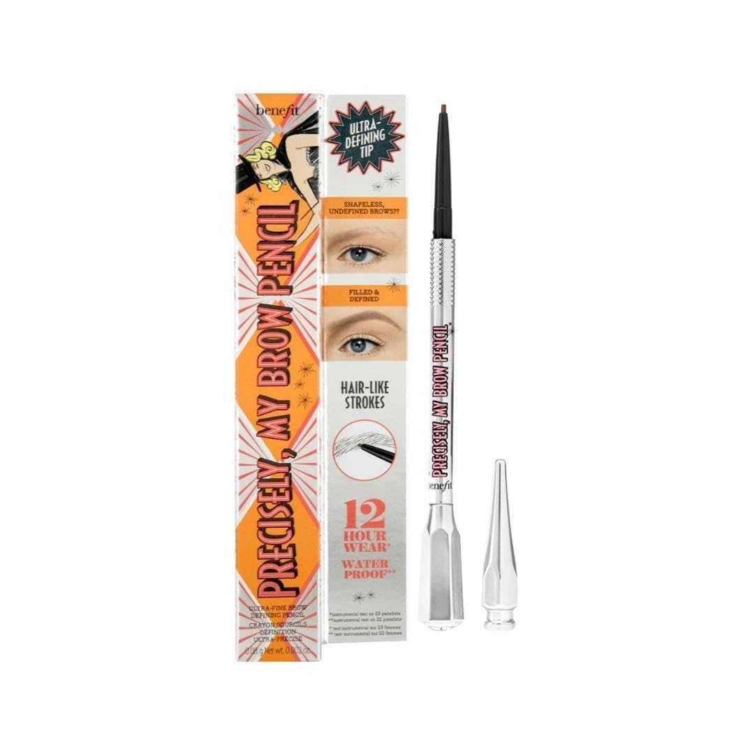 Benefit Precisely My Brow Pencil packaging shows full-size product for daily use