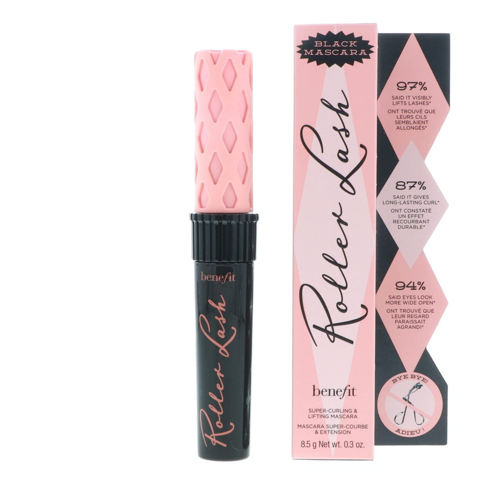 Benefit Roller Lash on lashes showing dramatic curl and length