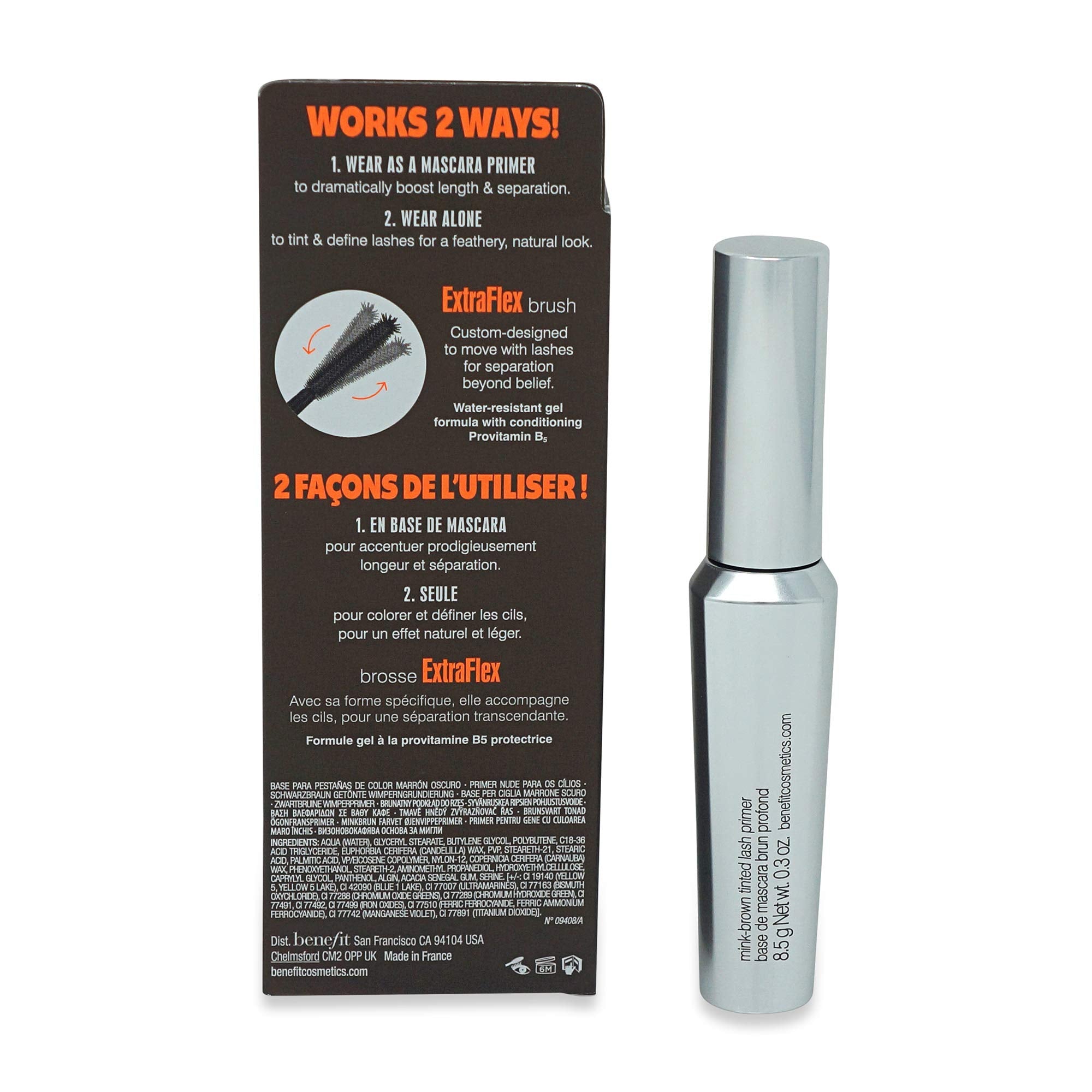 Benefit They're Real tinted lash primer wand delivers precise separation.