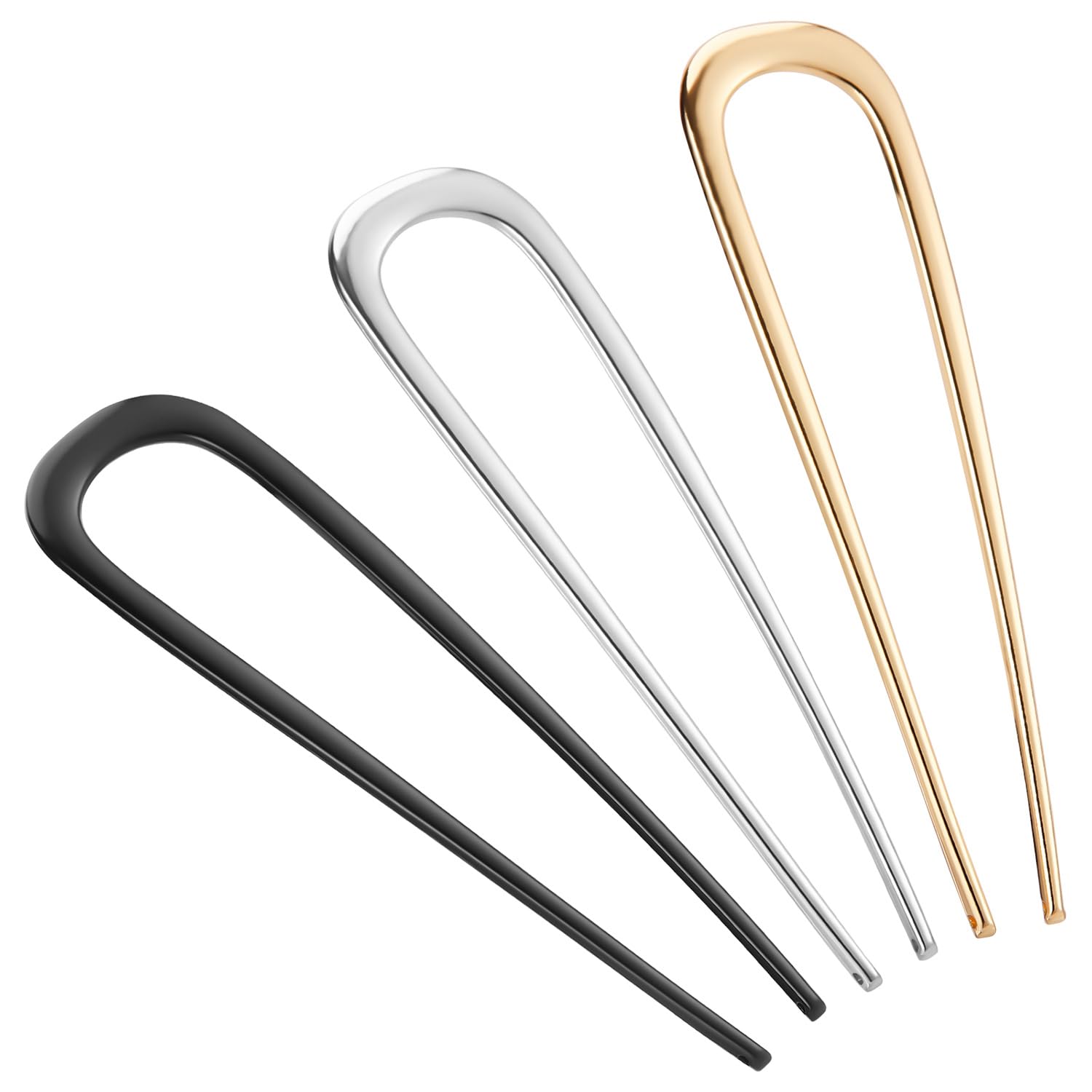 BEoffer French hair pin gold view showing elegant hold for updos
