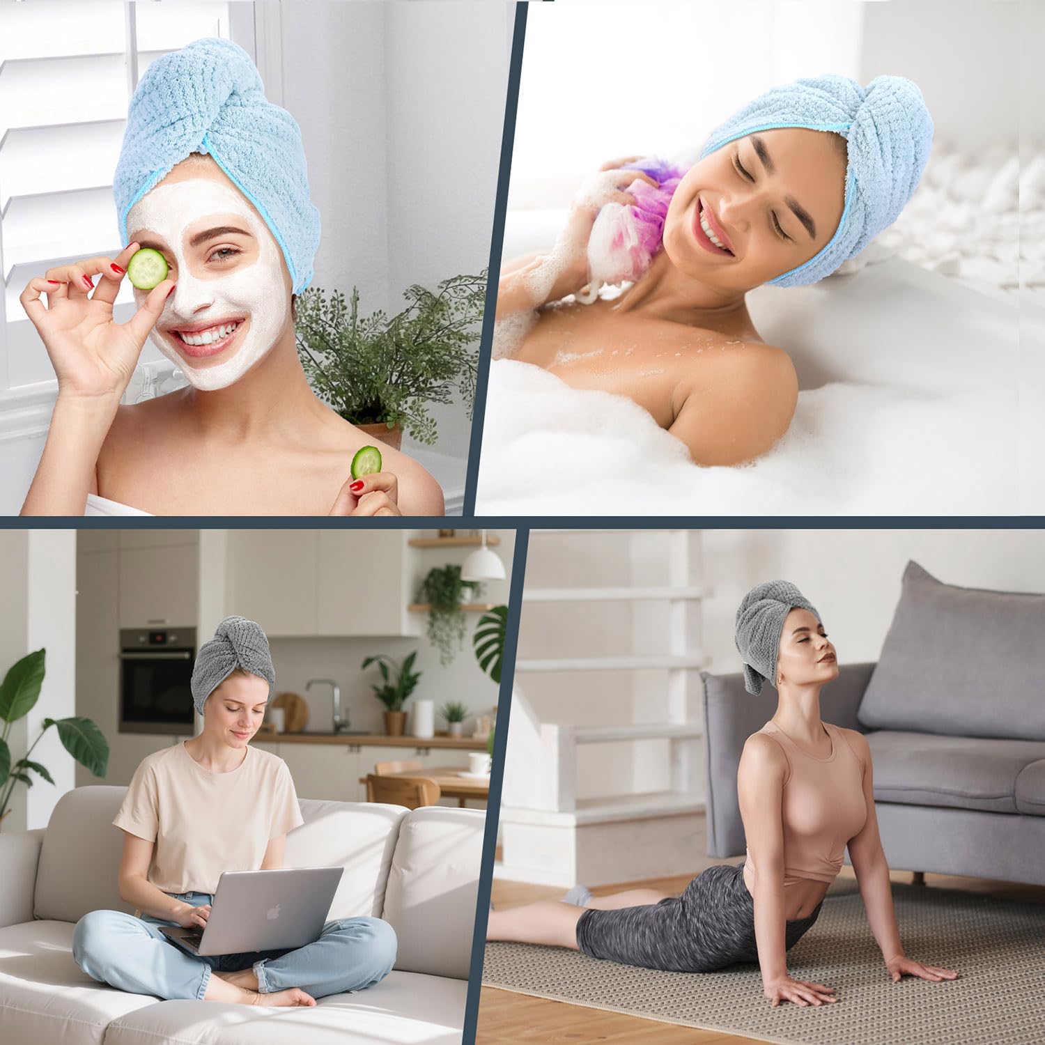 BEoffer toalla suave tras lavado, mantiene el cabello liso y sin frizz.